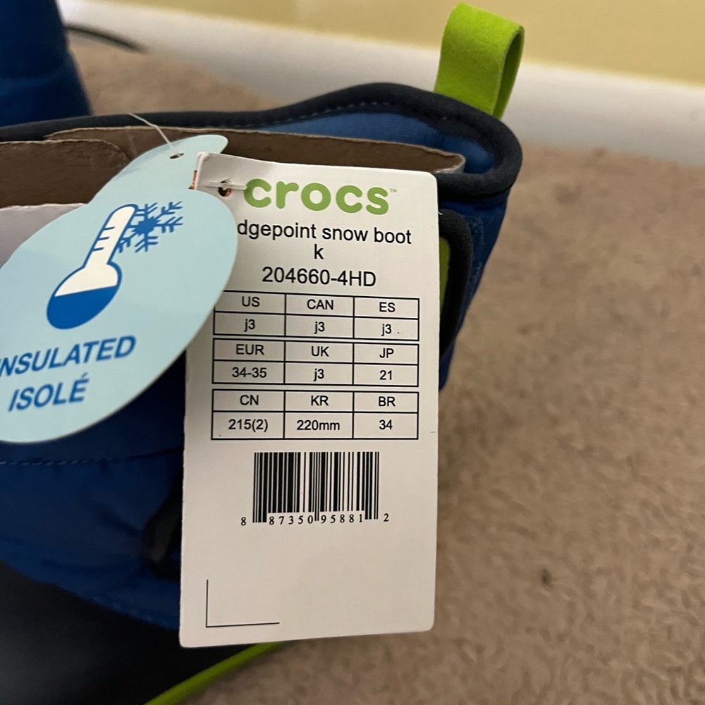 CROCS Blue and Green Rain & Snow Boots - Picture 8 of 8